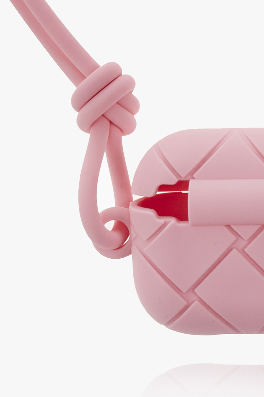 Трикутні сережки кільця в стилі bottega veneta - Pink sack medium